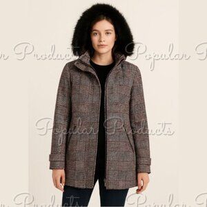 d.e.t.a.i.l.s | Faux Fur Hood Coat, Burgundy
